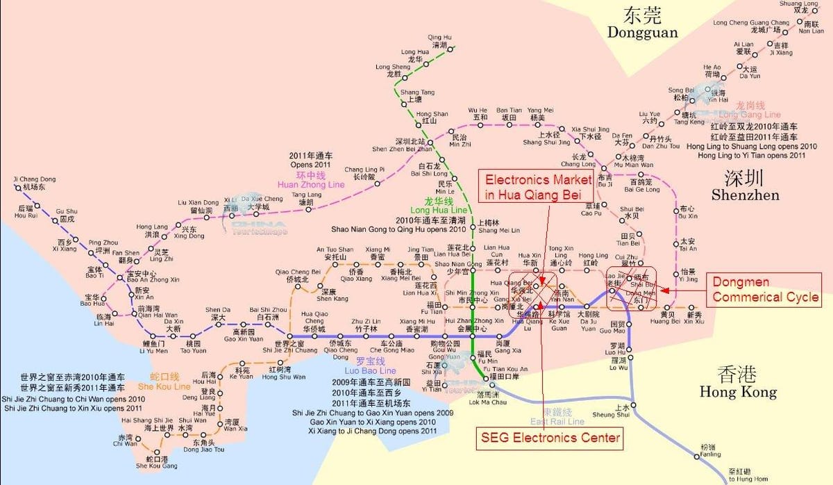 kaart Shenzhen electronics turg