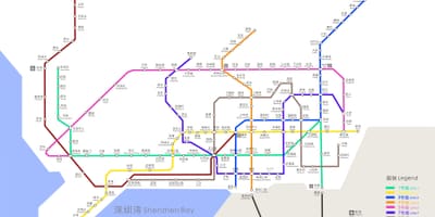 Shenzhen metroo kaart 2016